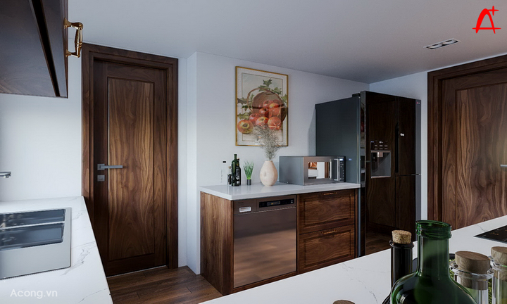 Thiết kế nội thất chung cư Ciputra: phòng bếp đẹp